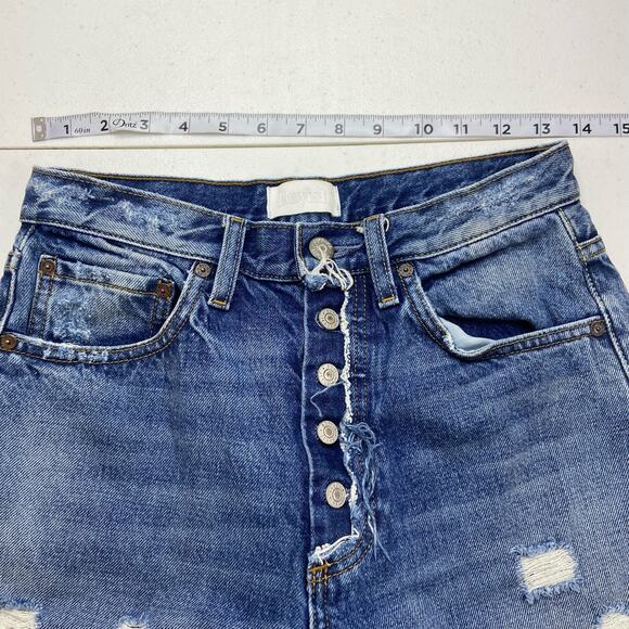 Boyish Billy Jeans Women's 26 Blue Button Fly Distressed Ankle Recycled Cotton‎ - Picture 10 of 14